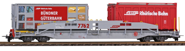 2290 122 RhB SI 7762 avec 2 conteneurs RhB/Transport Grisons